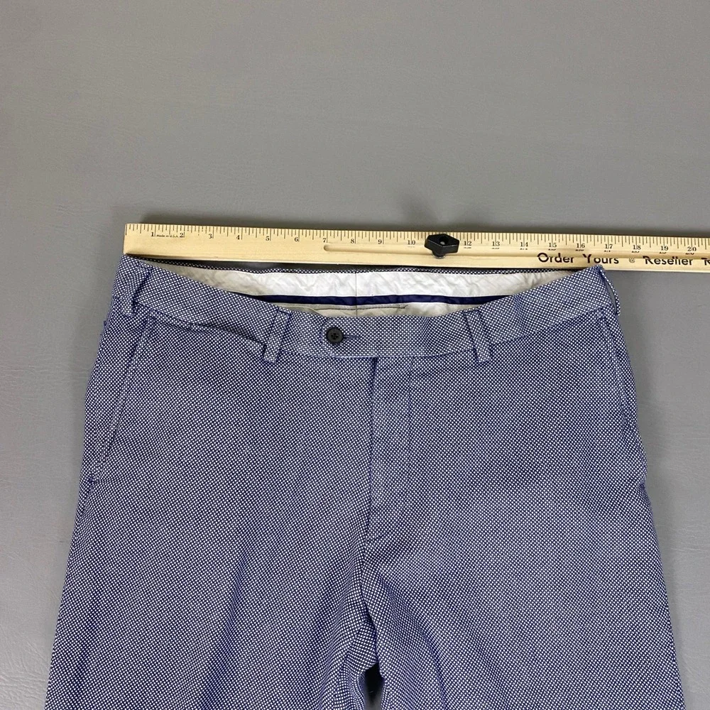 Suitsupply Dress Pants Men's Size 34 Brescia Blue White Micro Dot Cotton